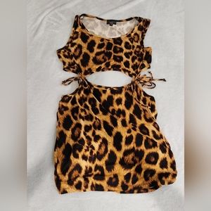 Plus cutout leopard print dress